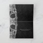 Invitation Tête De Crâne Gothique Noir Et Blanc Hallomariage (Intérieur)