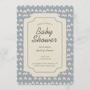 Invitation Tête de flèche géométrique bleu beige unisexe
