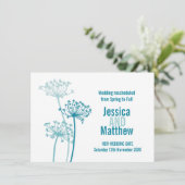 Invitation Tête de fleurs Chervil aqua mariage turquoise repr (Debout devant)