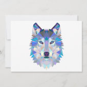 Invitation Tête de loup polygonale géométrique (Dos)