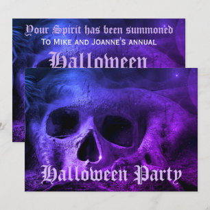 Invitation Tête de mort gothique effrayante fête d'Halloween