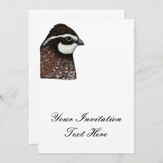 Invitation Tête de Queue Bobwhite (Devant / Derrière)