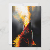 Invitation Tête du loup de feu agressif (Dos)