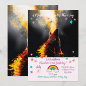 Invitation Tête du loup de feu agressif (Devant / Derrière)