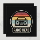 Invitation Tête radio Vintage (Devant / Derrière)