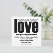 Invitation Tête sur talons Économisez la date Invitation, Noi (Debout devant)