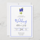 Invitation Texas Bluebonnet Flowers, Mariage moderne (Devant)