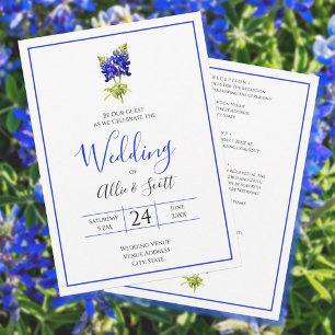 Invitation Texas Bluebonnet Flowers, Mariage moderne