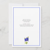 Invitation Texas Bluebonnet Flowers, Mariage moderne, Mariage (Dos)