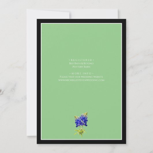 Invitation Texas Bluebonnets on Sage, Spring, Bride (Dos)