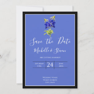 Invitation Texas Bluebonnets sur Blue Spring Wedding Date de 