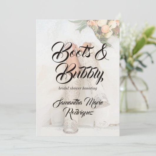Invitation Texas Bride à Rhinestone Boots Bridal Shower (Debout devant)