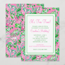 Texas Map Pink & Green Preppy Motif Party