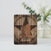 Invitation Texas Star Cowboy Boots  Mariage occidental de cam (Debout devant)