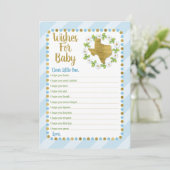 Invitation Texas Wis For Baby shower Game Blue Gold (Debout devant)