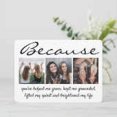 Invitation Texte 4 Photo Maid of Honor Bridesmaid Proposition (Debout devant)