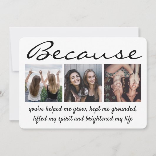 Invitation Texte 4 Photo Maid of Honor Bridesmaid Proposition (Devant)