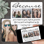 Invitation Texte 4 Photo Maid of Honor Bridesmaid Proposition<br><div class="desc">Une façon réfléchie de demander à votre ami de partager votre journée spéciale est de lui donner un cadeau de collage photo customisé élégant qu'elle peut enregistrer comme un gardien. Cette carte d'invitation chic et moderne est une façon élégante de dire "serez-vous ma bonne d'honneur / demoiselle d'honneur ?" Toutes...</div>