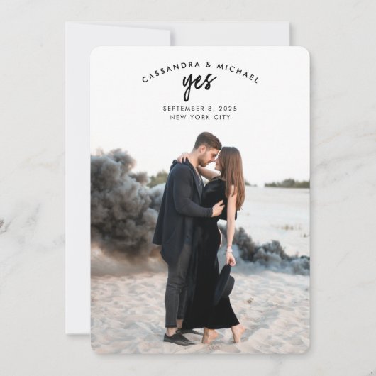 Invitation Texte Arché Photo Sage Mariage vert Enregistrer la (Devant)