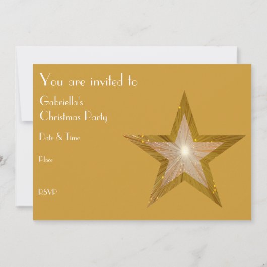 Invitation Texte avant de l'invitation Gold Star (Devant)