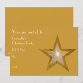Invitation Texte avant de l'invitation Gold Star (Devant / Derrière)