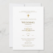 Invitation Texte blanc tout-en-1 CLASSIQUE Mariage catholique (Devant)