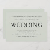 Invitation Texte botanique| Sage Green Mariage (Devant / Derrière)