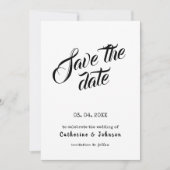 Invitation texte calligraphié minimal SAVE THE DAT (Devant)