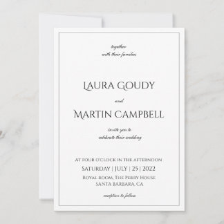 Invitation texte classique Élégance