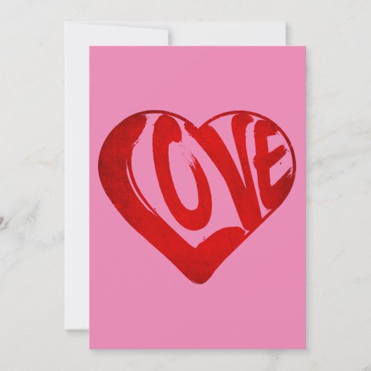 INVITATION TEXTE D'AMOUR TYPOGRAPHIE ROUGE SAINT VALENTIN (Devant)