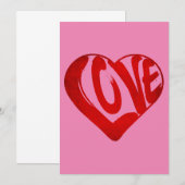 INVITATION TEXTE D'AMOUR TYPOGRAPHIE ROUGE SAINT VALENTIN (Devant / Derrière)