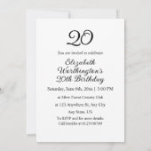 Invitation Texte de calligraphie minimaliste (Dos)