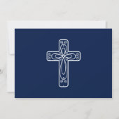 Invitation Texte de confirmation de script d'or avec croix et (Dos)