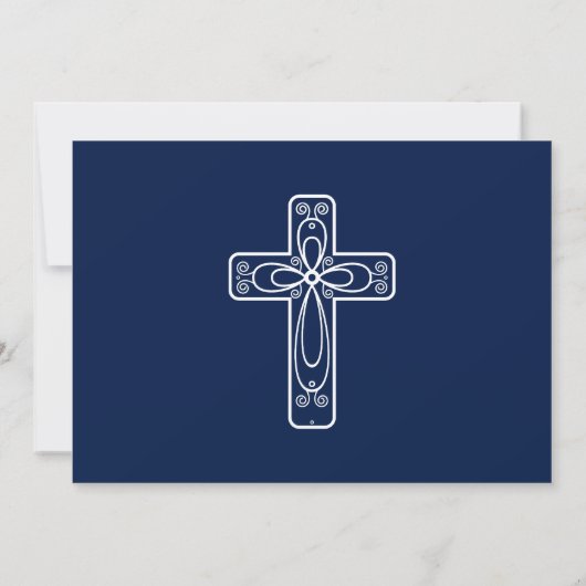 Invitation Texte de confirmation de script d'or avec croix et (Dos)