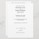 Invitation Texte de modèle de mariage (Devant / Derrière)