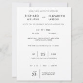 Invitation Texte de modèle de mariage (Dos)
