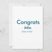Invitation texte de nom d'ajout de garçon diplômé félicitatio (Dos)