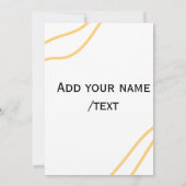 Invitation texte de nom de bordure espagnole jaune lignes de (Dos)