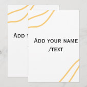 Invitation texte de nom de bordure espagnole jaune lignes de (Devant / Derrière)