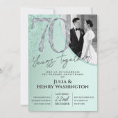 Invitation Texte de texture de diamant 70e anniversaire de ma (Devant)