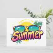 Invitation Texte d'été - Conception de lunettes de soleil d'é (Debout devant)