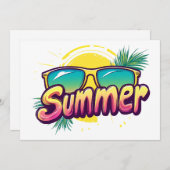 Invitation Texte d'été - Conception de lunettes de soleil d'é (Devant / Derrière)