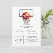 Invitation Texte du Baby shower de basketball personnel (Debout devant)