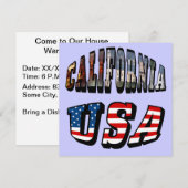 Invitation Texte du drapeau de la Californie (Devant / Derrière)