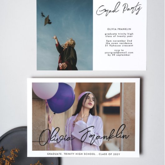 Invitation Texte du lycée moderne Photo Graduation Party