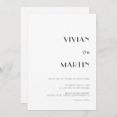 Invitation Texte en gras noir et blanc Mariage tout-en-un QR (Devant / Derrière)