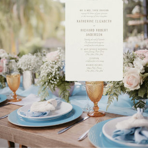 Invitation Texte en or à la crème formelle Deux sites parents