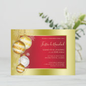 Invitation Texte espagnol stylé Ruby & Gold Noël festif (Debout devant)