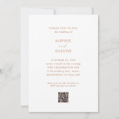 Invitation Texte et photo Boho simples | Mariage de code QR (Dos)