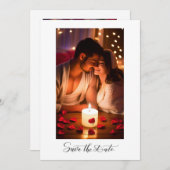 Invitation Texte et photo élégants simples | Enregistrez la d (Devant / Derrière)